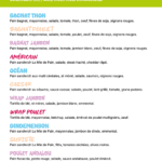 La carte des Sandwich La mie de pain