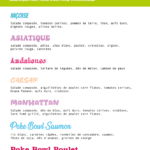 La carte des salades La mie de pain